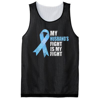 Light Blue Ribbon Supporter Wife Prostate Cancer Awareness Mesh Reversible Basketball Jersey Tank