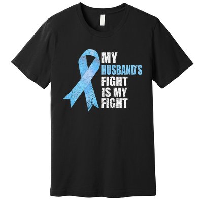 Light Blue Ribbon Supporter Wife Prostate Cancer Awareness Premium T-Shirt