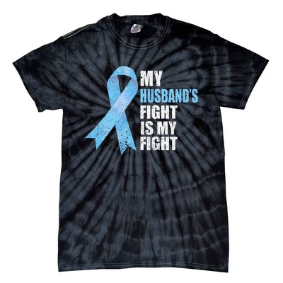 Light Blue Ribbon Supporter Wife Prostate Cancer Awareness Tie-Dye T-Shirt