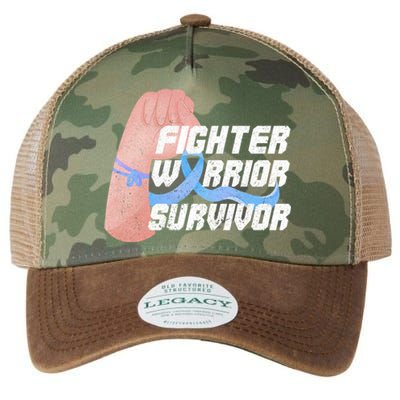 Light Blue Ribbon Fighter Warrior Prostate Cancer Awareness Gift Legacy Tie Dye Trucker Hat