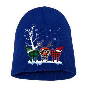 Leopard Buffalo Red Plaid Teeth Dental Christmas Dentist Great Gift Short Acrylic Beanie