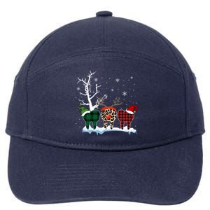 Leopard Buffalo Red Plaid Teeth Dental Christmas Dentist Great Gift 7-Panel Snapback Hat