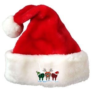 Leopard Buffalo Red Plaid Teeth Dental Christmas Dentist Great Gift Premium Christmas Santa Hat