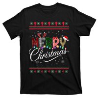 Leopard Buffalo Red Plaid Merry Christmas  T-Shirt