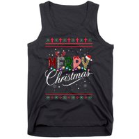 Leopard Buffalo Red Plaid Merry Christmas  Tank Top