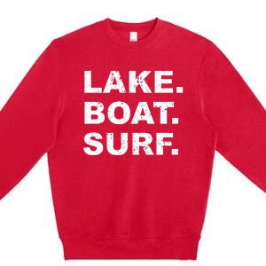 LAKE BOAT SURF Hoodie Swea Wakesurf Wake Board Surfing Premium Crewneck Sweatshirt