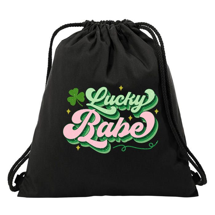 Lucky Babe Shamrock Funny St Patrick' Day Gift Drawstring Bag