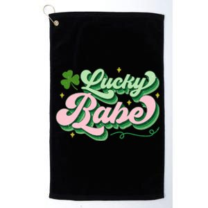 Lucky Babe Shamrock Funny St Patrick' Day Gift Platinum Collection Golf Towel