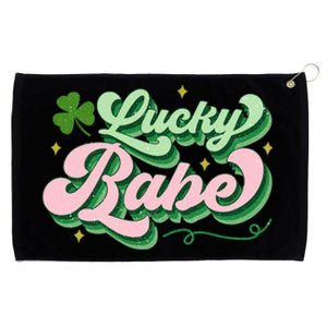 Lucky Babe Shamrock Funny St Patrick' Day Gift Grommeted Golf Towel