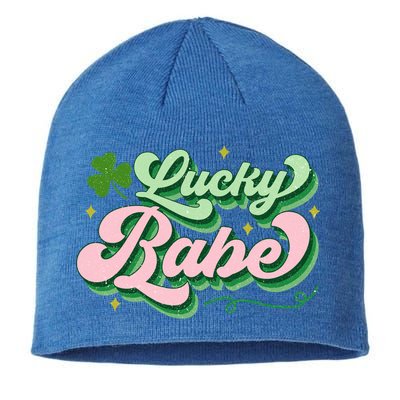 Lucky Babe Shamrock Funny St Patrick' Day Gift Sustainable Beanie
