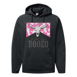 Leopard Bull Skull Western Life Country Not My First Rodeo Performance Fleece Hoodie