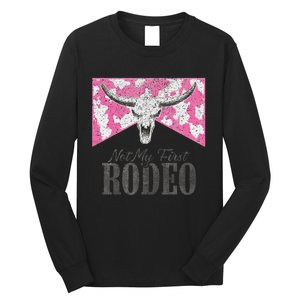 Leopard Bull Skull Western Life Country Not My First Rodeo Long Sleeve Shirt