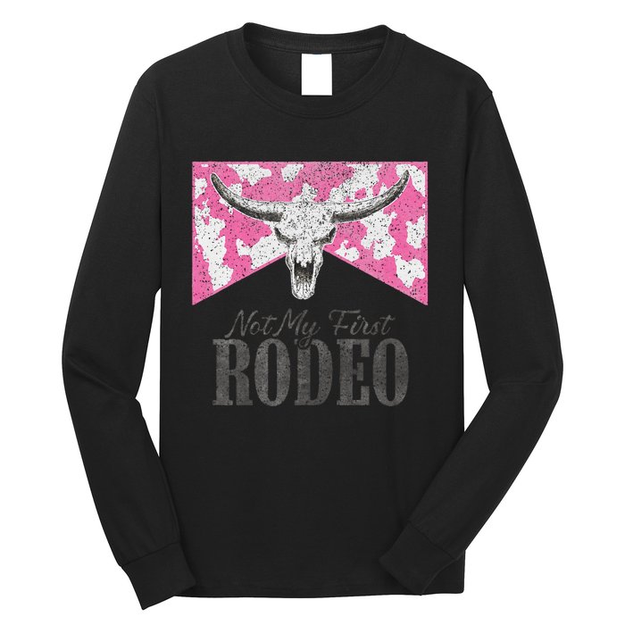 Leopard Bull Skull Western Life Country Not My First Rodeo Long Sleeve Shirt