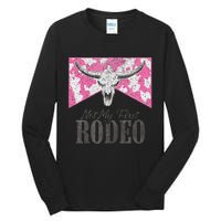 Leopard Bull Skull Western Life Country Not My First Rodeo Tall Long Sleeve T-Shirt