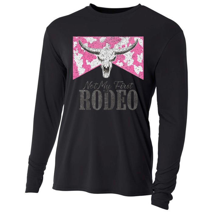 Leopard Bull Skull Western Life Country Not My First Rodeo Cooling Performance Long Sleeve Crew