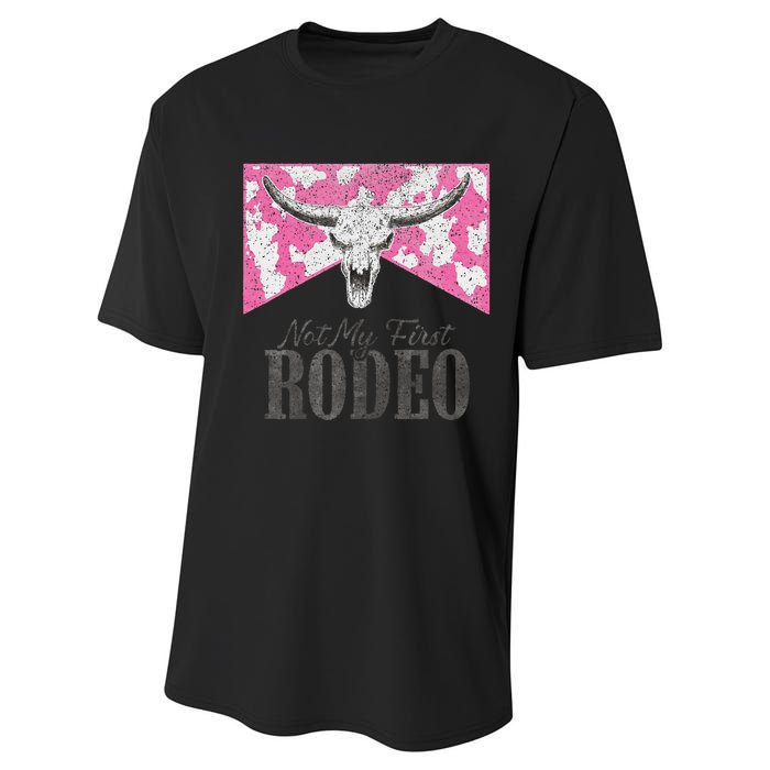 Leopard Bull Skull Western Life Country Not My First Rodeo Performance Sprint T-Shirt