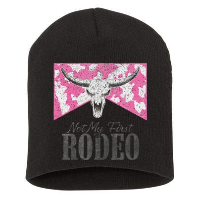 Leopard Bull Skull Western Life Country Not My First Rodeo Short Acrylic Beanie