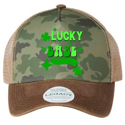 Lucky Babe St Patricks Day Shamrock Funny Meaningful Gift Legacy Tie Dye Trucker Hat