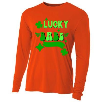 Lucky Babe St Patricks Day Shamrock Funny Meaningful Gift Cooling Performance Long Sleeve Crew