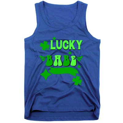 Lucky Babe St Patricks Day Shamrock Funny Meaningful Gift Tank Top