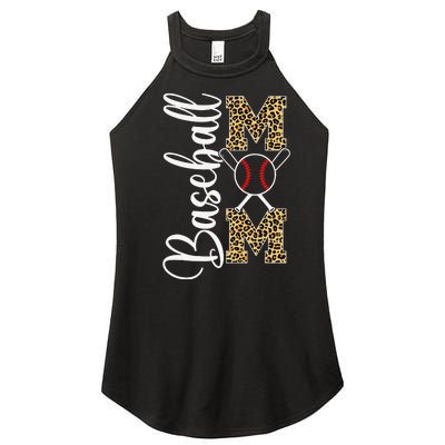 Leopard Baseball Softball Mom Mother's Day Funny Mom Life Women’s Perfect Tri Rocker Tank