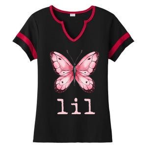 Little Butterfly Sorority Reveal Big Little for Lil Sister Ladies Halftime Notch Neck Tee