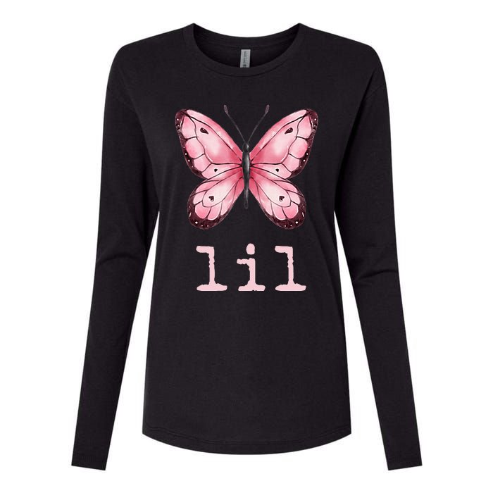 Little Butterfly Sorority Reveal Big Little for Lil Sister Womens Cotton Relaxed Long Sleeve T-Shirt