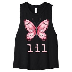 Little Butterfly Sorority Reveal Big Little for Lil Sister Women's Racerback Cropped Tank