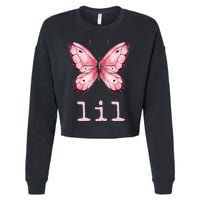 Little Butterfly Sorority Reveal Big Little for Lil Sister Cropped Pullover Crew