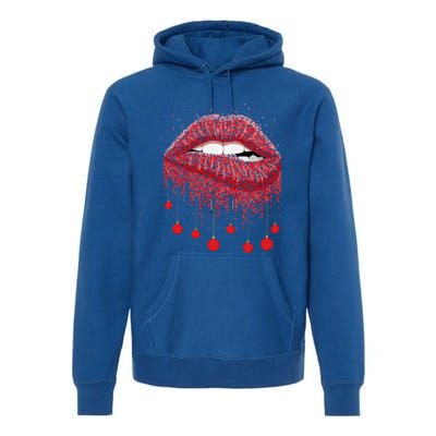 Lip Bite Sexy Balls Christmas Decorations Cool Xgiftmas Funny Gift Premium Hoodie