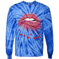 Lip Bite Sexy Balls Christmas Decorations Cool Xgiftmas Funny Gift Tie-Dye Long Sleeve Shirt