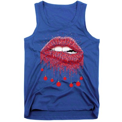 Lip Bite Sexy Balls Christmas Decorations Cool Xgiftmas Funny Gift Tank Top