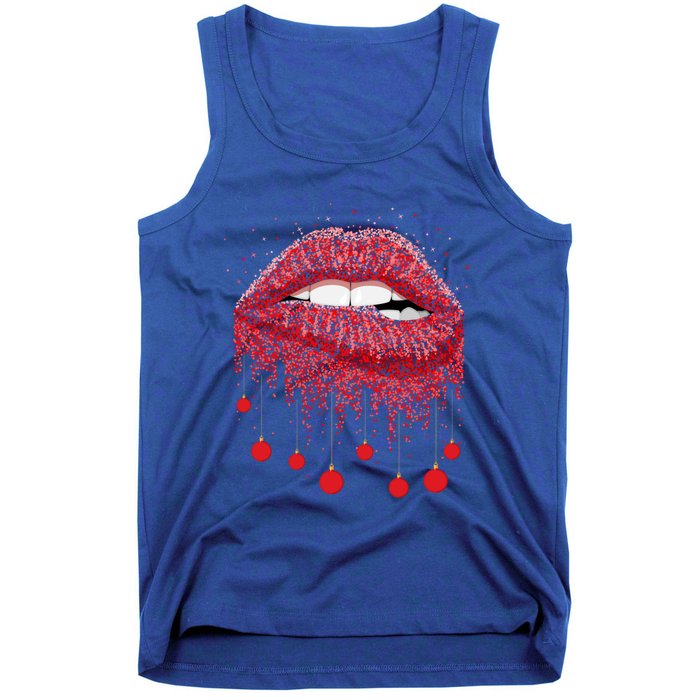 Lip Bite Sexy Balls Christmas Decorations Cool Xgiftmas Funny Gift Tank Top