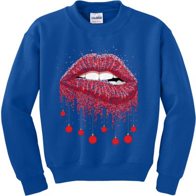 Lip Bite Sexy Balls Christmas Decorations Cool Xgiftmas Funny Gift Kids Sweatshirt