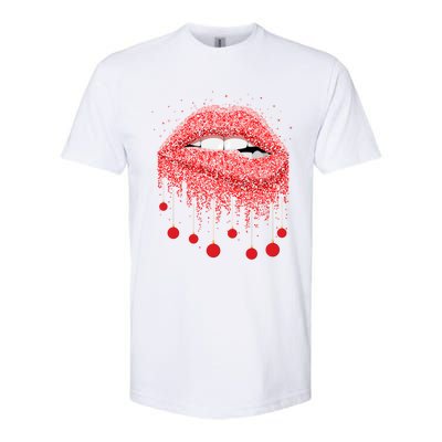 Lip Bite Sexy Balls Christmas Decorations Cool Xgiftmas Funny Gift Softstyle CVC T-Shirt