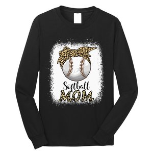 Leopard Baseball Softball Mom Lover Mother's Day Long Sleeve Shirt