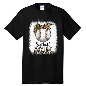 Leopard Baseball Softball Mom Lover Mother's Day Tall T-Shirt