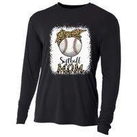 Leopard Baseball Softball Mom Lover Mother's Day Cooling Performance Long Sleeve Crew