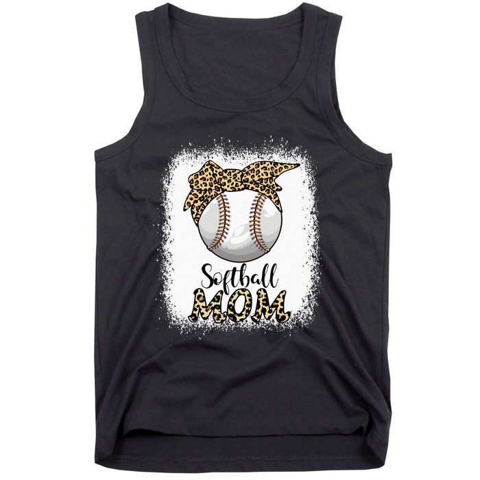 Leopard Baseball Softball Mom Lover Mother's Day Tank Top