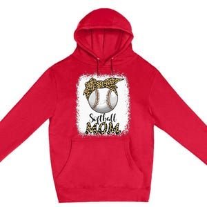 Leopard Baseball Softball Mom Lover Mother's Day Premium Pullover Hoodie