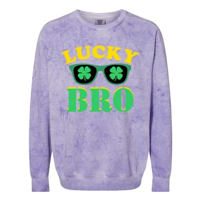 Lucky Bro St Patricks Day Funny Gift Colorblast Crewneck Sweatshirt