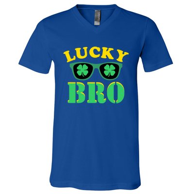 Lucky Bro St Patricks Day Funny Gift V-Neck T-Shirt