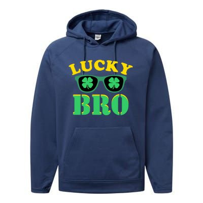 Lucky Bro St Patricks Day Funny Gift Performance Fleece Hoodie