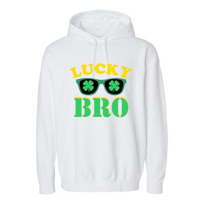 Lucky Bro St Patricks Day Funny Gift Garment-Dyed Fleece Hoodie