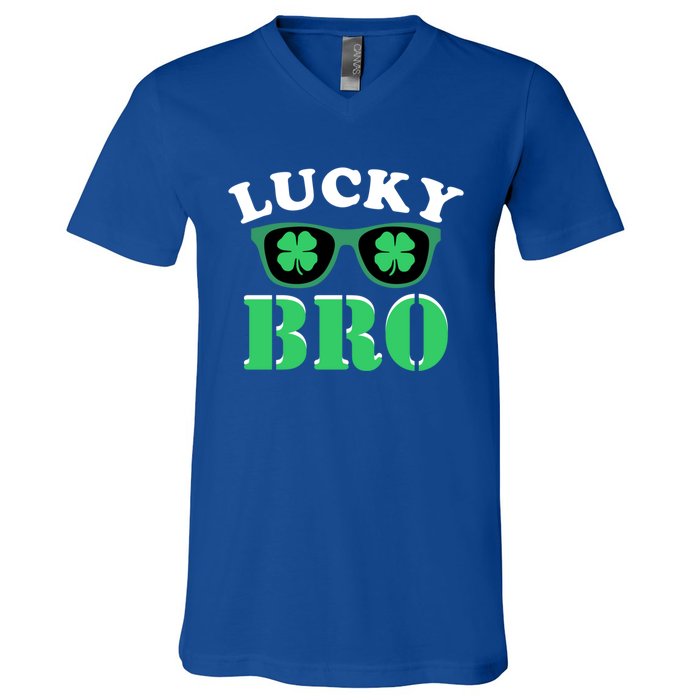 Lucky Bro St Patricks Day Funny Meaningful Gift V-Neck T-Shirt