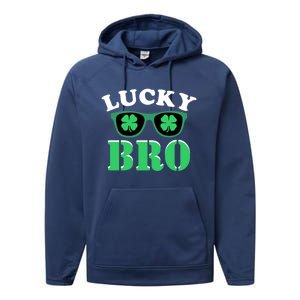 Lucky Bro St Patricks Day Funny Meaningful Gift Performance Fleece Hoodie