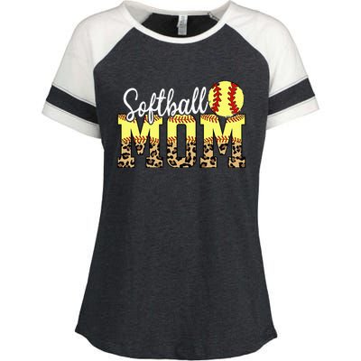 Leopard Baseball Softball Mom Life Game Day Mama Mothers Enza Ladies Jersey Colorblock Tee