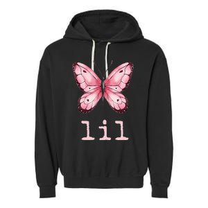 Little Butterfly Sorority Reveal Big Little for Lil Sister Garment-Dyed Fleece Hoodie