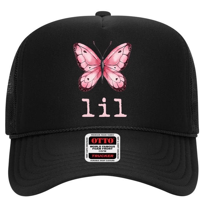 Little Butterfly Sorority Reveal Big Little for Lil Sister High Crown Mesh Back Trucker Hat