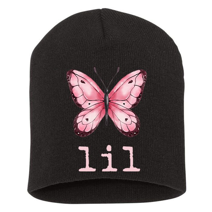 Little Butterfly Sorority Reveal Big Little for Lil Sister Short Acrylic Beanie